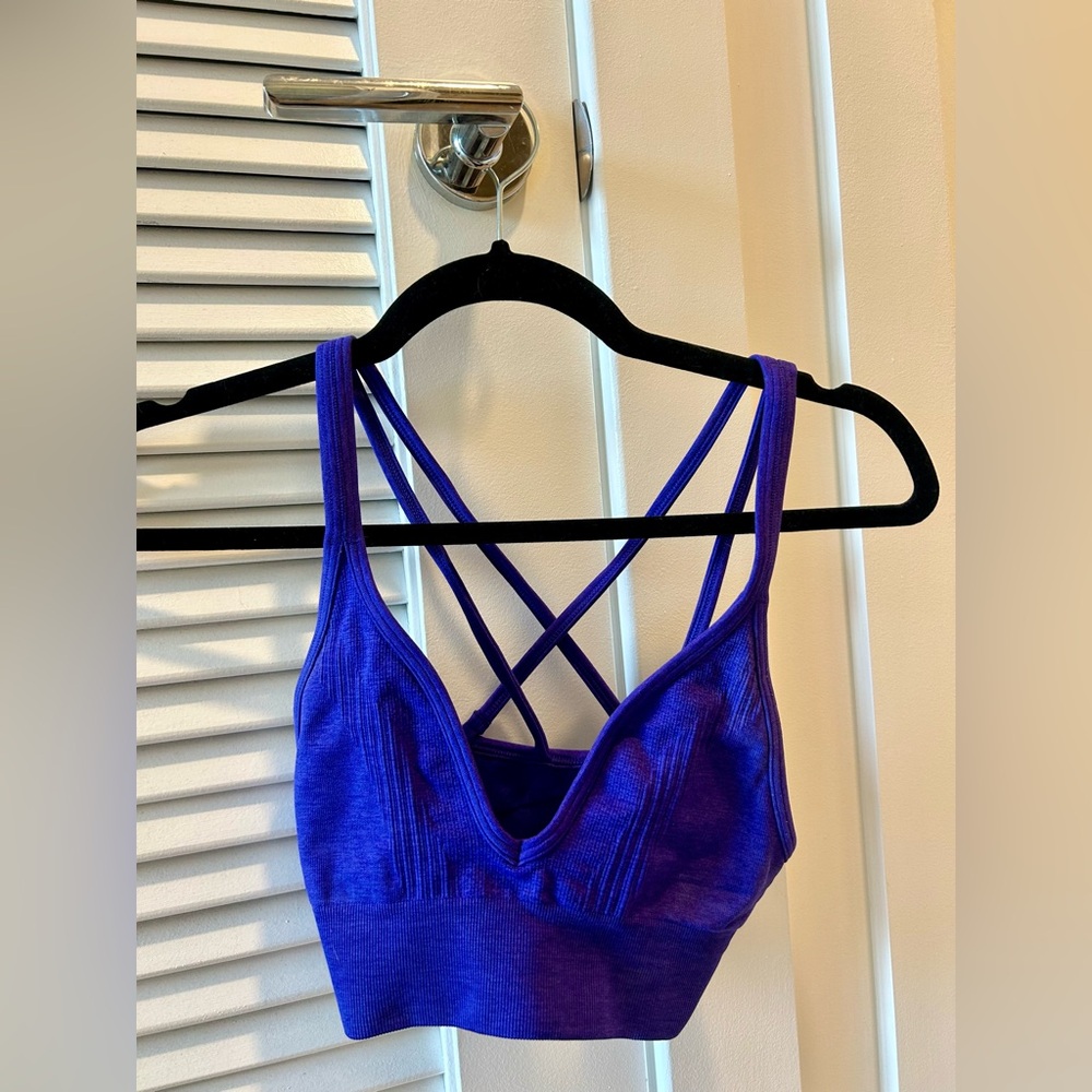 Lululemon Deep V Strappy Bra - Cobalt Blue - Size 2